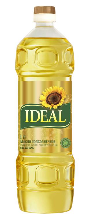 Масло подсолнечное рафинированное IDEAL, 1 литр от производителя ...