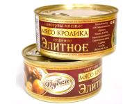 Мясные консервы «Мясо кролика элитное» ТМ «Дубки»