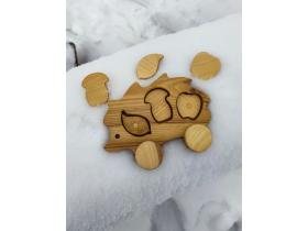 Каталка-сортер «Ежик» деревянный с магнитами