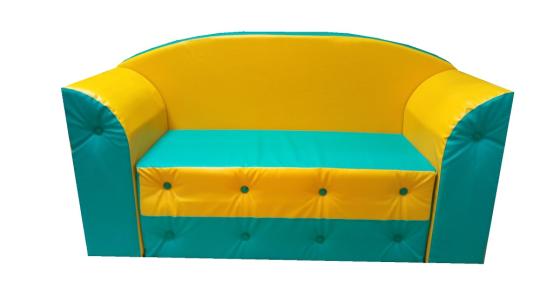 Фото 15 Детский игровой мягконабивной диван Гулливер зеленый/желтый 2022