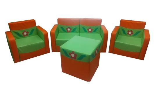 Фото 28 Детская игровая мебель Аленький цветочек оранжевый / салатовый 2022