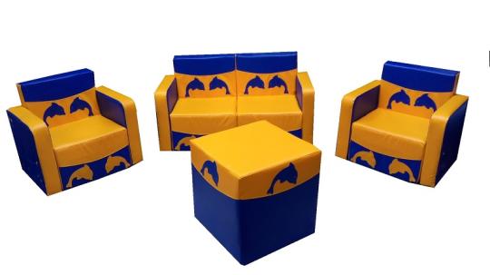Фото 32 Детская игровая мебель Дельфинчик Синий / желтый 2022