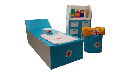 Фото 50 Детская игровая мебель Медицинский уголок голубой / белый 2022