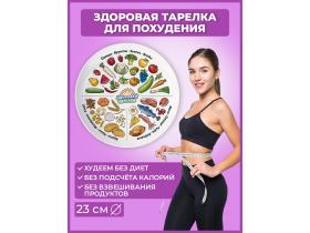 Здоровая Тарелка ГОСТ Молочный Фарфор 23 см