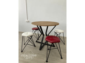 Комплект круглый стол со стульями, арт ok-3