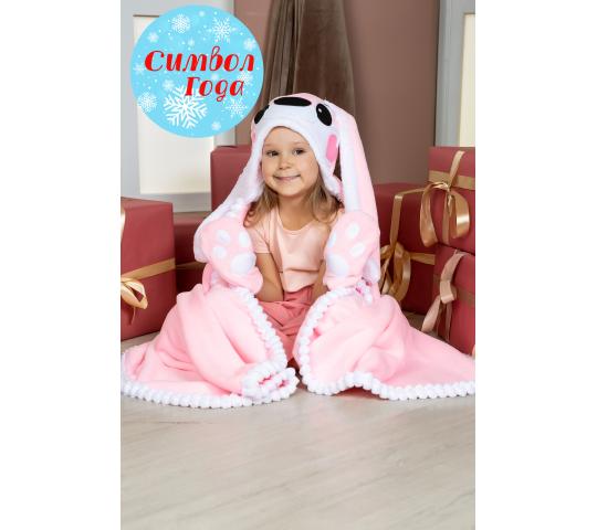 Фото 4 Детский плед с капюшоном «Розовый Зайка», г.Москва 2023