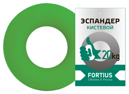 Фото 3 Эспандер кистевой "Fortius" 20 кг. (зеленый) 2023