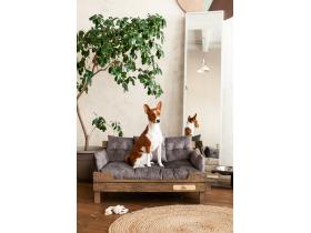 Диван для собак именной с деревянным каркасом XL 85х60 см