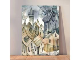 Картина на холсте «Город в стиле кубизма»