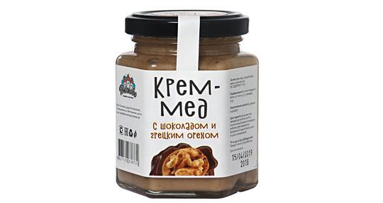 665354 картинка каталога «Производство России». Продукция Крем мёд с шоколадом и грецким орехом 250 грамм, г.Горняк 2023
