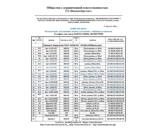 Фото 3 Производитель технических тканей «Ивановобрезент», г.Иваново