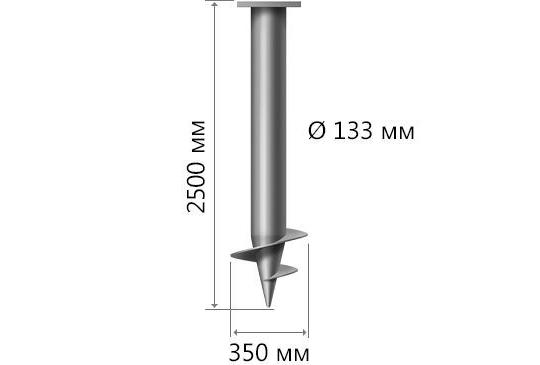 672142 картинка каталога «Производство России». Продукция Винтовая свая диаметром 133 мм, длина: 2500 мм, г.Санкт-Петербург 2023