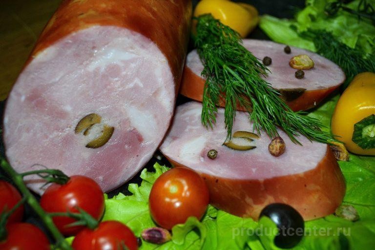 Ветчина «Деревенская» свиная с маслинами от производителя ПК БАЗИЛИК ...