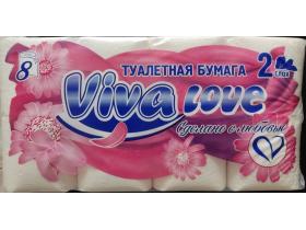 Туалетная бумага двухслойная ТМ «VIVA Love» белая
