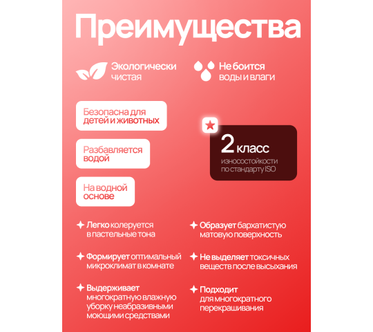Фото 2 Краска интерьерная акриловая белая 14кг Gunstig, г.Заводоуковск 2025