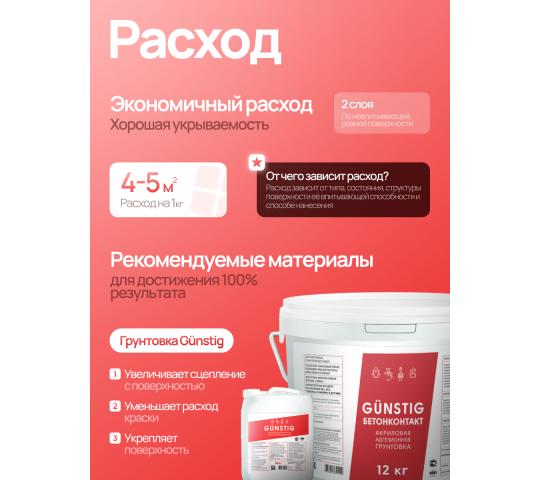 Фото 5 Краска фасадная для наружных работ 14 кг Gunstig, г.Заводоуковск 2025