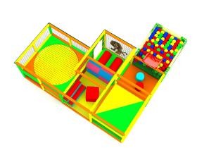Лабиринт детский игровой «Джунгли» с батутом (бассейн нуружу)