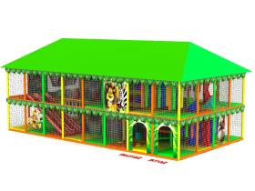 Лабиринт детский игровой «Полоса препятствий» 10×5х3 с крышей