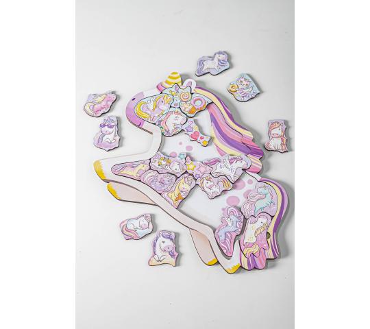 Фото 3 Деревянный пазл для детей «Единорожка», г.Бердск 2025