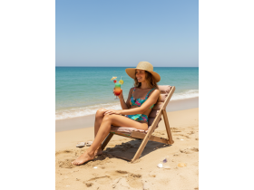 Кресло-шезлонг деревянный с мягким матрасом