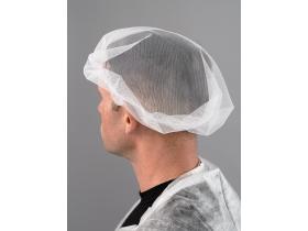 Шапочки-береты белые, сетка, полиэстер (упаковка)