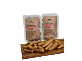 Гренки Аляска с копченым кальмаром