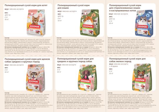 Фото 3 Сухие корма ZOONIK, г.Подольск 2025