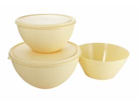 Набор мисок с цветными крышками (2л+4л) + Салатник