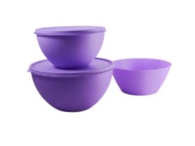 Набор мисок с цветными крышками (2л+4л) + Салатник