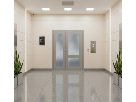 Двери переходных балконов двупольные