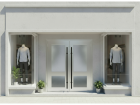 Дверь входная двустворчатая остекленная