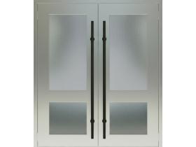 Дверь входная двустворчатая остекленная