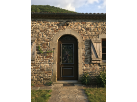 Дверь входная с ковкой в загородный дом