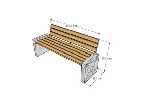 Скамейка бетонная со спинкой №203
