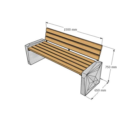 Фото 2 Скамейка бетонная со спинкой №203, г.Астрахань 2025