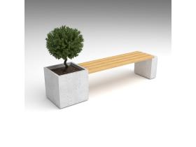 Скамейка бетонная с вазоном №230