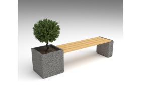 Скамейка бетонная с вазоном №230