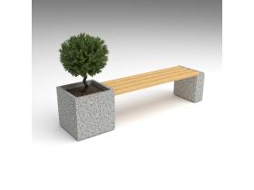 Скамейка бетонная с вазоном №230