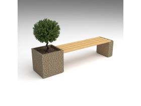 Скамейка бетонная с вазоном №230