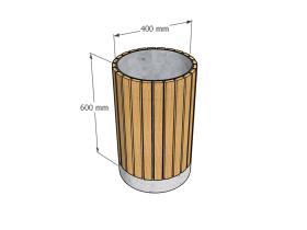 Урна деревянная с бетонным основанием №301