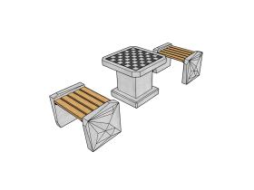 Бетонный шахматный стол №600