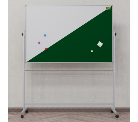 768791 картинка каталога «Производство России». Продукция Меловые и магнитно-маркерные доски, г.Зеленоград 2025 Фото 3 Поворотная передвижная комбинированная доска (меловая/маркерная) 2025