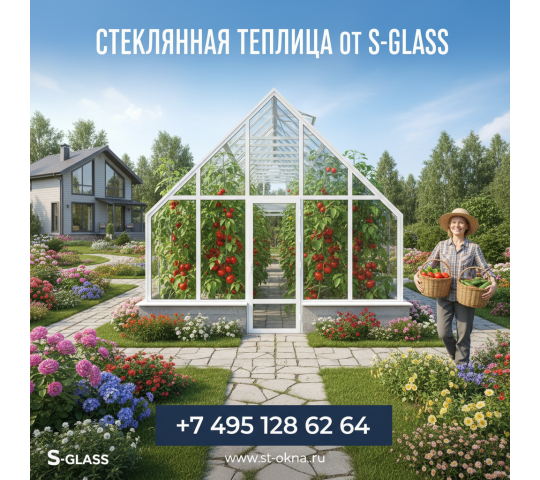 Фото 2 Стеклянная алюминиевая теплица