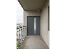 Дверь противопожарная остекленная двупольная