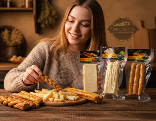 Фото опубликовано: ГКФХ Хаустов Николай Сергеевич, ИНН 010101568597, syrodalie.ru © Фото 2 Сыр Косичка, г.Краснодар 2025