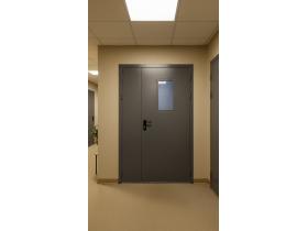 Дверь противопожарная металлическая двупольная дпм