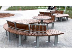 Скамья радиусная со спинкой