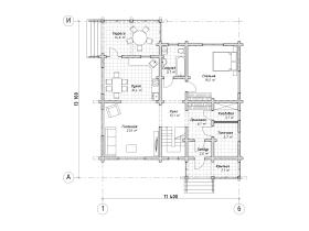 Дом 13,1 х 11,4 м из профилированного бруса 200 х