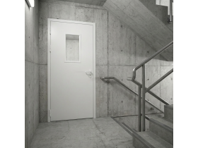 Металлическая противопожарная дверь с порогом