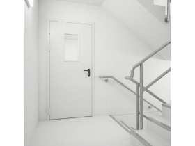 Металлическая противопожарная дверь с порогом